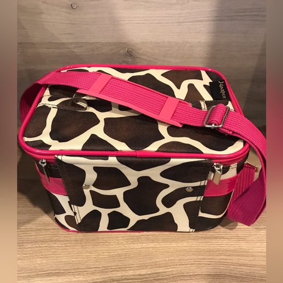 Giraffe Print ,Peace Sign Travel cosmetic Case /Bag /Suitcase Hard Case - Picture 6 of 8